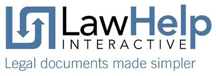 Image of the LawHelp Interactive logo. It says "LawHelp Interactive: Legal documents made simpler" in blue and black text.