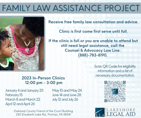 Family Law Assistance Project - In-Person Clinics 2023