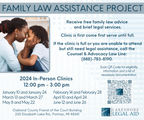 Family Law Assistance Project - In-Person Clinics (Jan - Jun 2024)