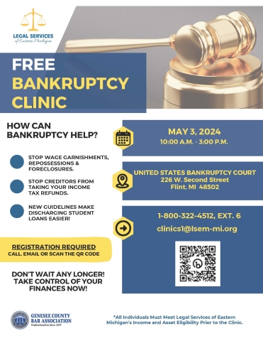 Free Bankruptcy Clinic - May 3, 2024